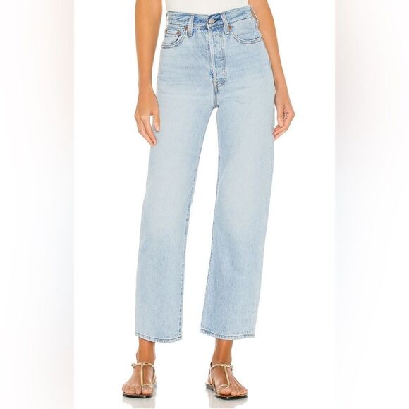 LEVI’S Premium Ribcage Straight Ankle Jeans in Middle Road Size 26 - Picture 5 of 16